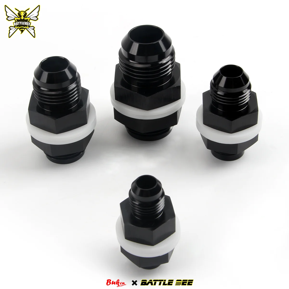 

AN6 AN8 AN10 AN12 Flare Fuel Cell Bulkhead Fitting With Washer Black Auto Parts