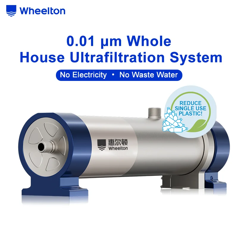 Sistema di filtraggio dell'acqua per tutta la casa Wheelton 3000L/H, purificatore a ultrafiltrazione in SUS304 per acqua di pozzo, membrana PVDF con durata di 5 anni