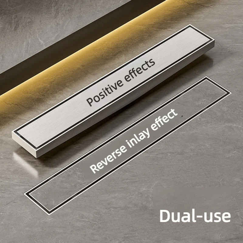Stainless Steel 304 Hidden Slope Floor Drain 8cm Wide, Toilet Shower Room Anti-stagnant Floor Drain Can Be Inlaid With Tiles