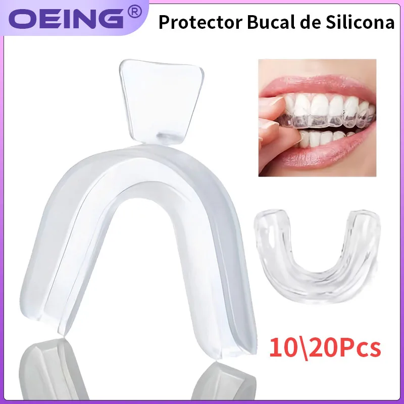 10/20Pcs Silicone Mouth Guard Teeth Protector Night Guard Mouth Tray for Bruxism Grinding Non-snoring Teeth Whitening Protection