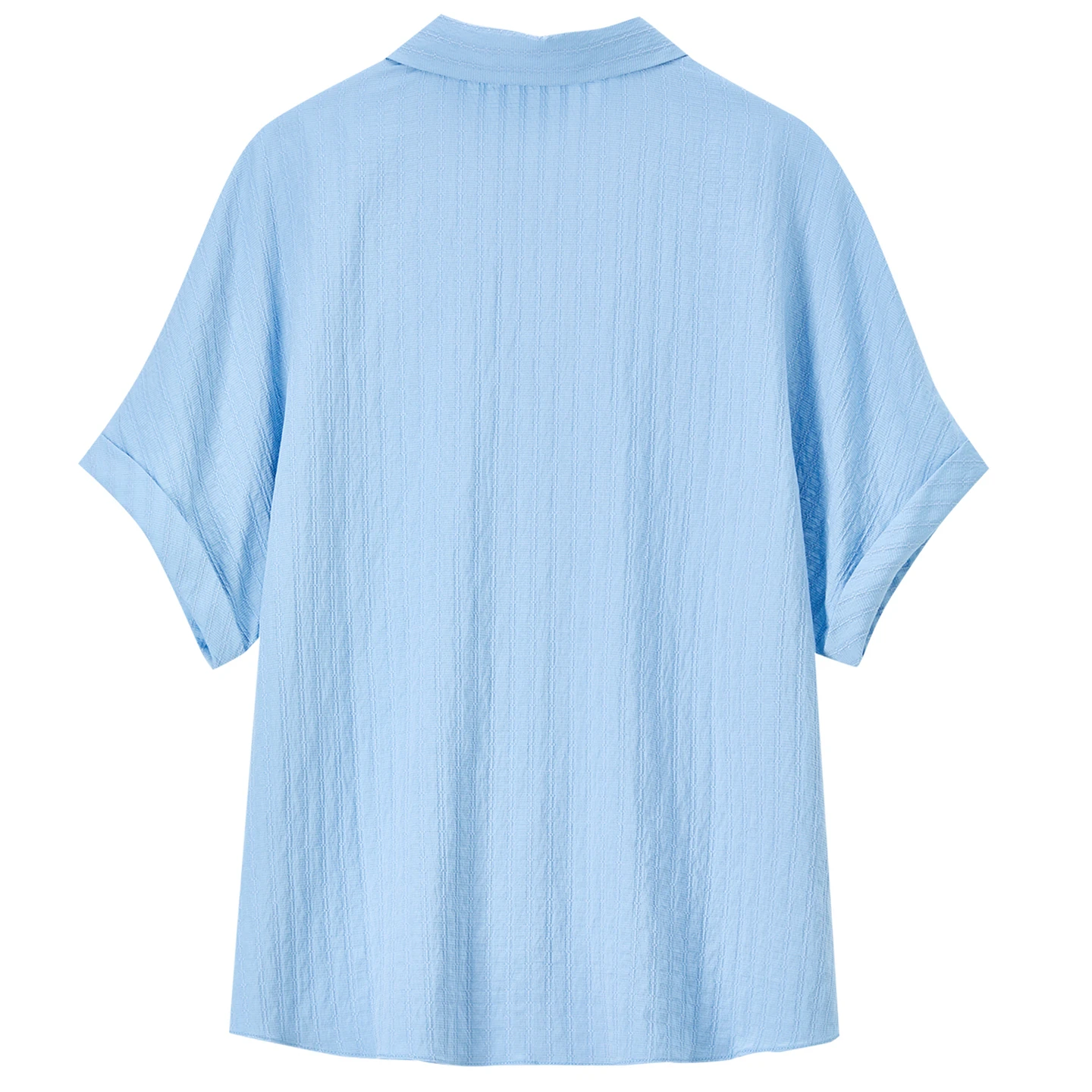 SENTUBILA Women's Striped Shirt 2026 Summer New Fashion Lapel Collar Texture Top Blue Simple Office Straight Blouse 152C58831X