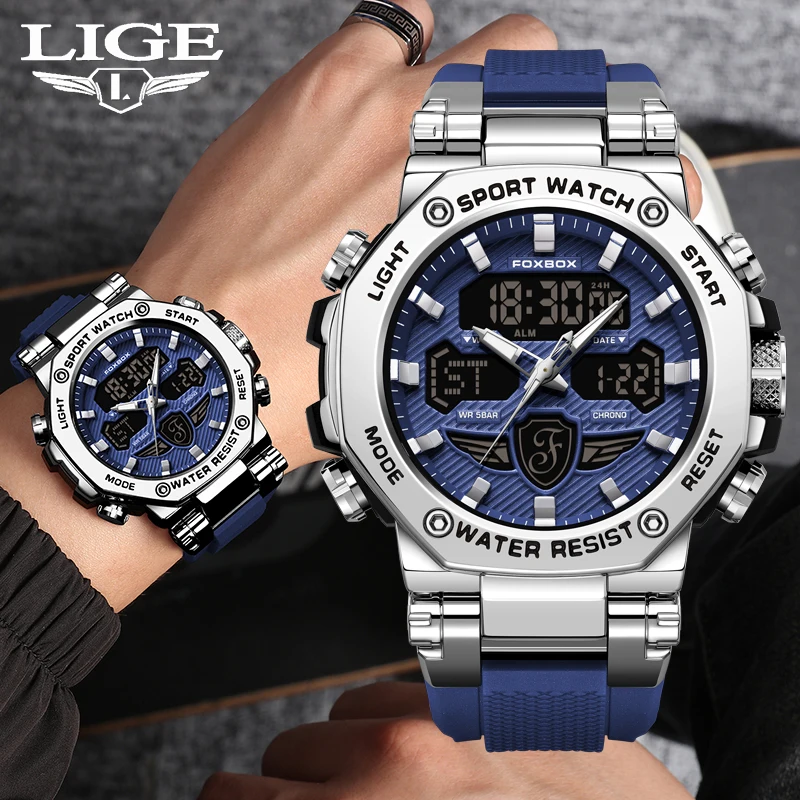 FOXBOX 2024 nouvelle montre de luxe hommes LIGE marque montre militaire Quartz hommes montres sport étanche lumineux montre-bracelet Reloj Hombre