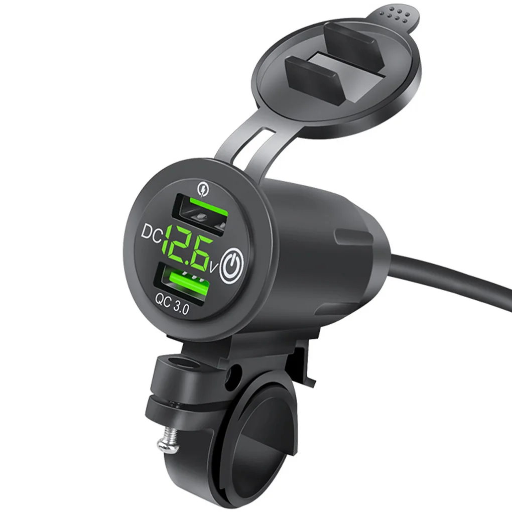 PC Motorbike Power Outlet Button Switch Charging Adapter Accessories