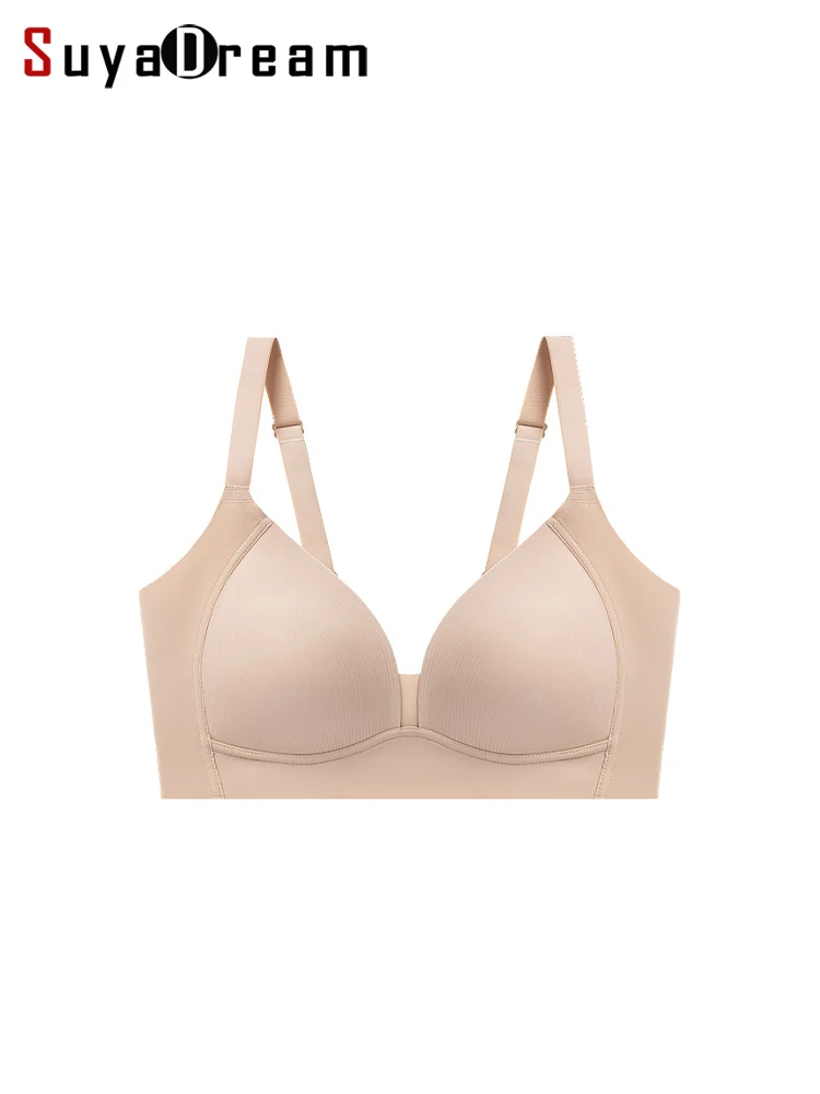 

SuyaDream,Women 3/4 Cups Seamless Bras, Natural Silk Lining, Wire Free, Thin Padding Yo ya Style Bra 2024 New Intimates