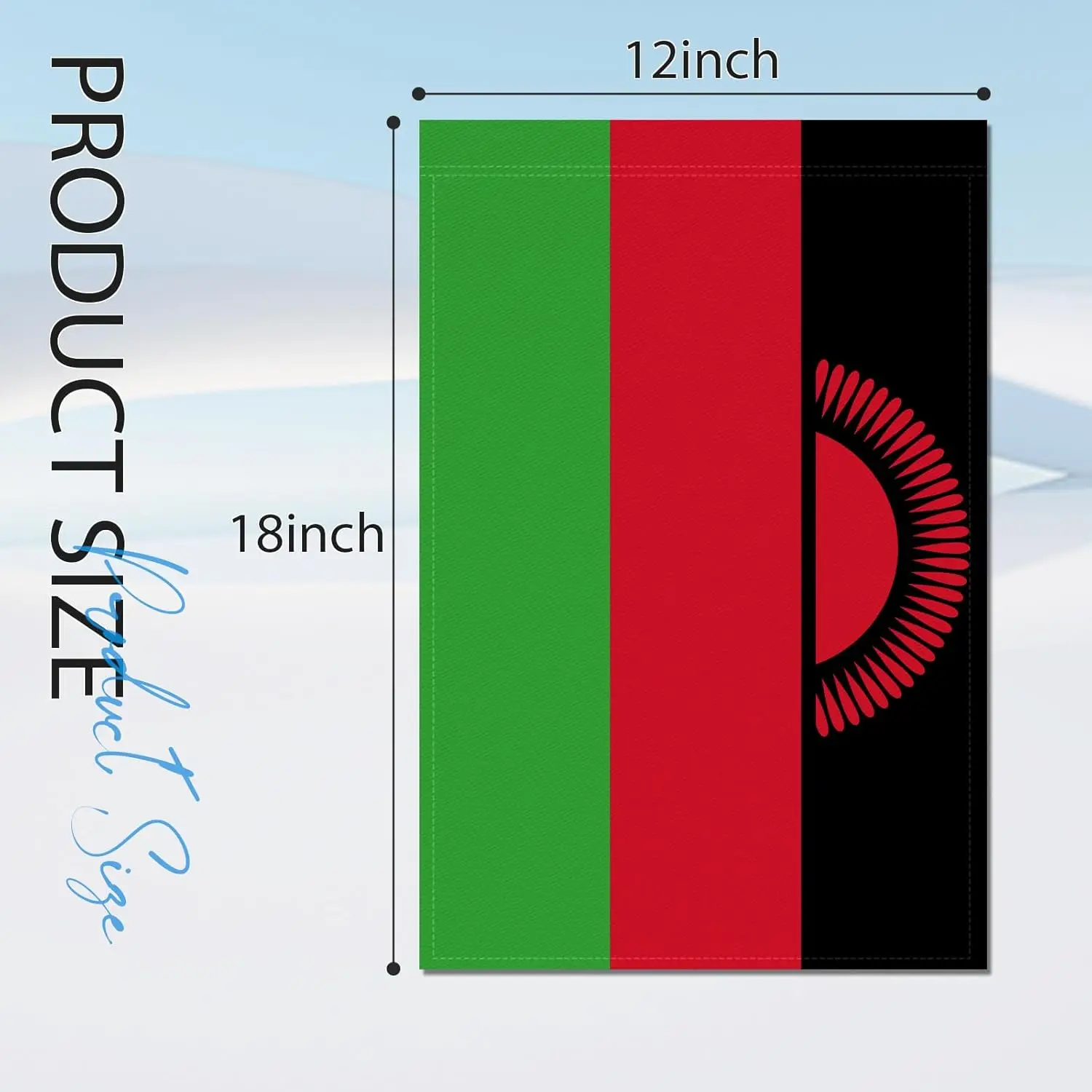 Malawi Garden Flag 12x18 Inch Double Sided 3 Ply Malawi Flags with Vivid Color for Outside Courtyard Lawn Decor, Nation F