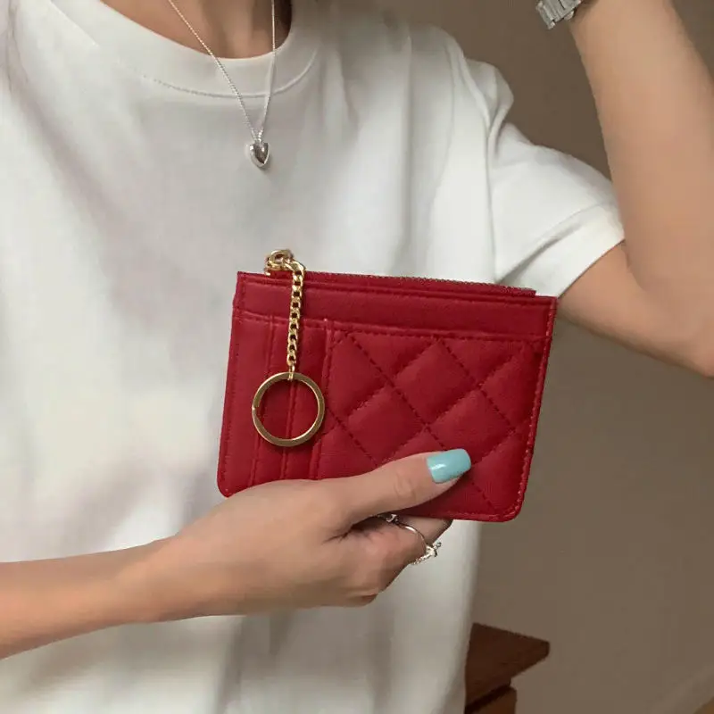 

Новая летняя однотонная сумка для карт, карман для карт, кошелек для хранения, легкий роскошный маленький ароматный шарик с узором, кошелек Advanced Sense