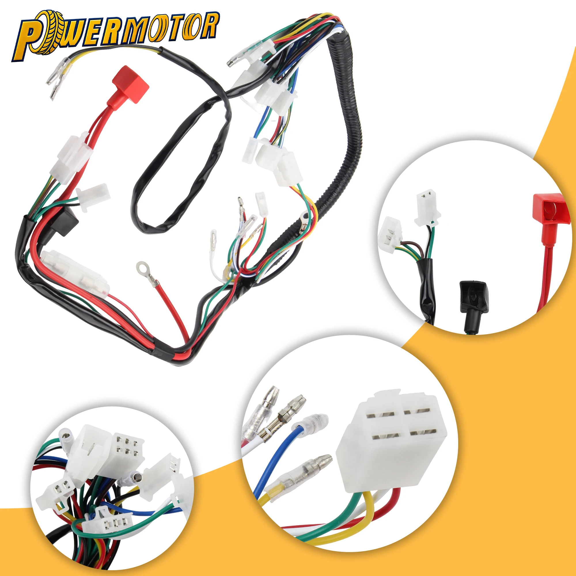

For Zongshen Taotao 50 70 90 110 125cc ATV New Electric Wiring Harness For Most Chinese UTV Quad Bike Four Wheel Wire Harness