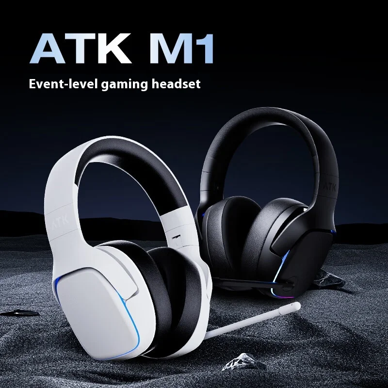 ATK Mercury M1 Esports Headphone Wireless Tri-mode Virtual 7.1 Low Delay ENC Long Battrey Life Headset Custom Gaming Earphones