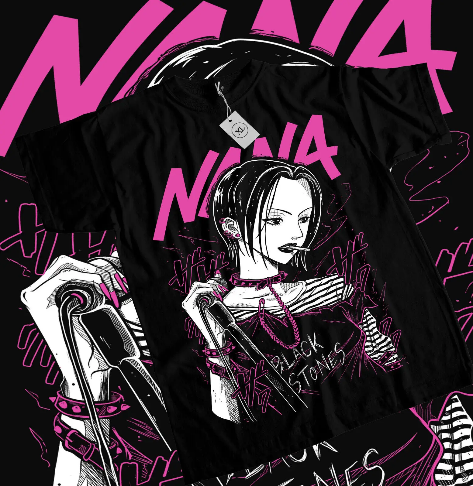 Nana Osaki Unisex T-Shirt,Black Stones Manga Anime Graphic Tee Shirt All Size