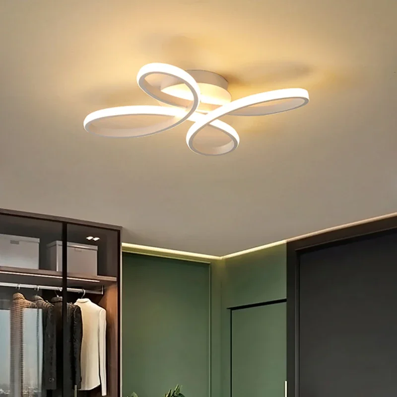 LED Ceiling Light Morden Hardware Indoor Lamps For Living Room Bedroom Hallway Black/White Home Decoration Illumination Lighting