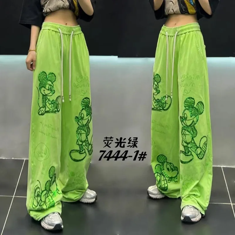 Pantalon surdimensionné pour femmes, nouveau Style coréen, mode Mickey, Tube droit, survêtement pour femmes, Harajuku rétro Y2k, Streetwear, printemps été