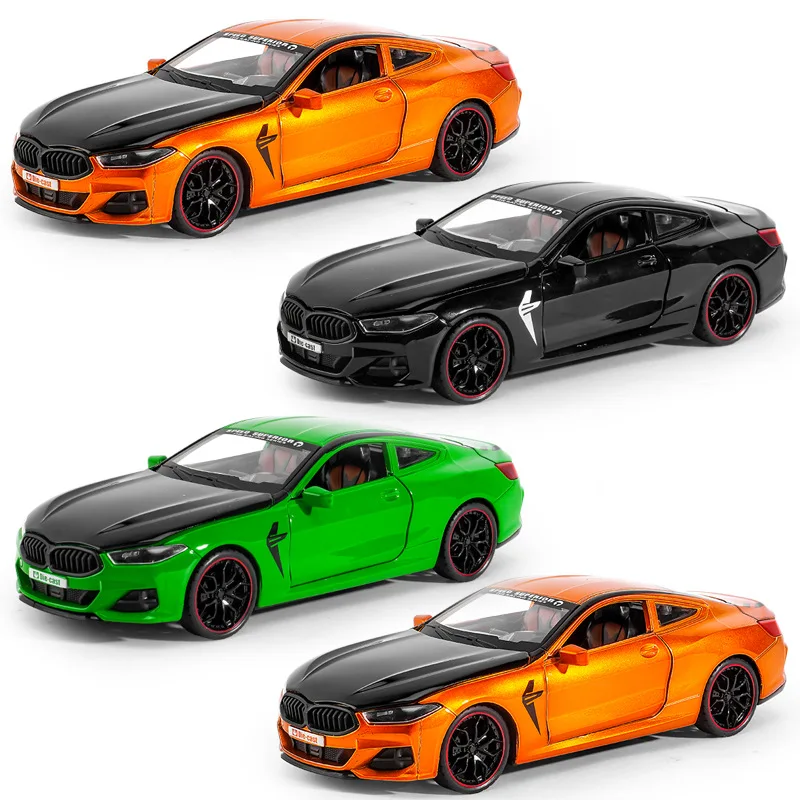 

1:24 M8 MANHART, модель спортивного автомобиля из сплава, литье под давлением, металлическая игрушечная модель автомобиля, имитация звука, свет, коллекция, детские игрушки, подарки