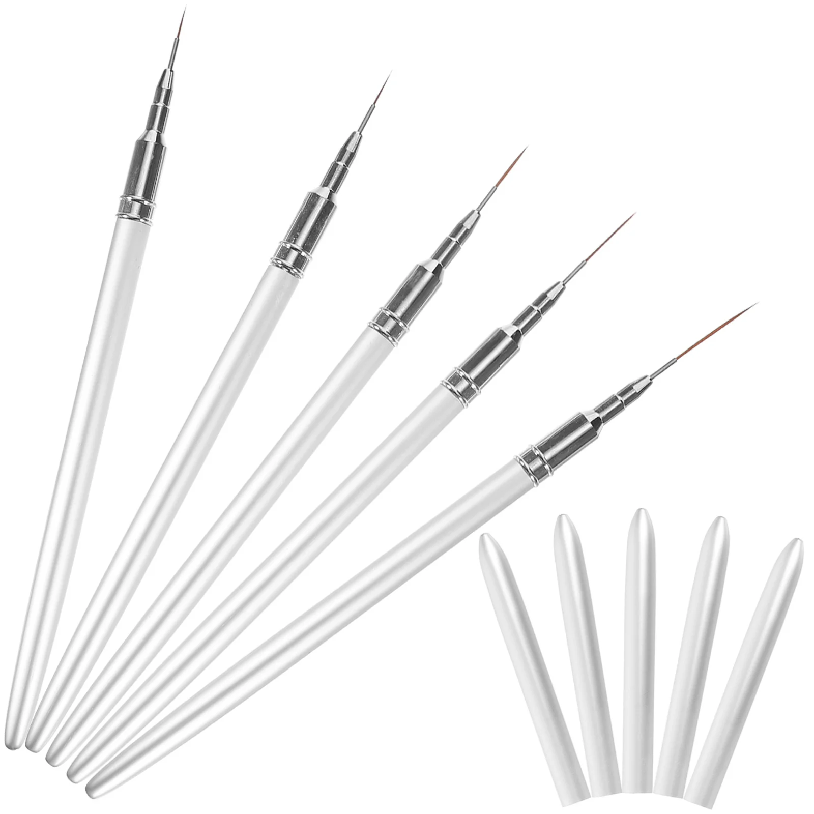 5Pcs Nail Art Liner Pens Metal Premium Quality DIY Manicure Thin Brush for Precise Nail Design Drawing Tools Manicure Liner