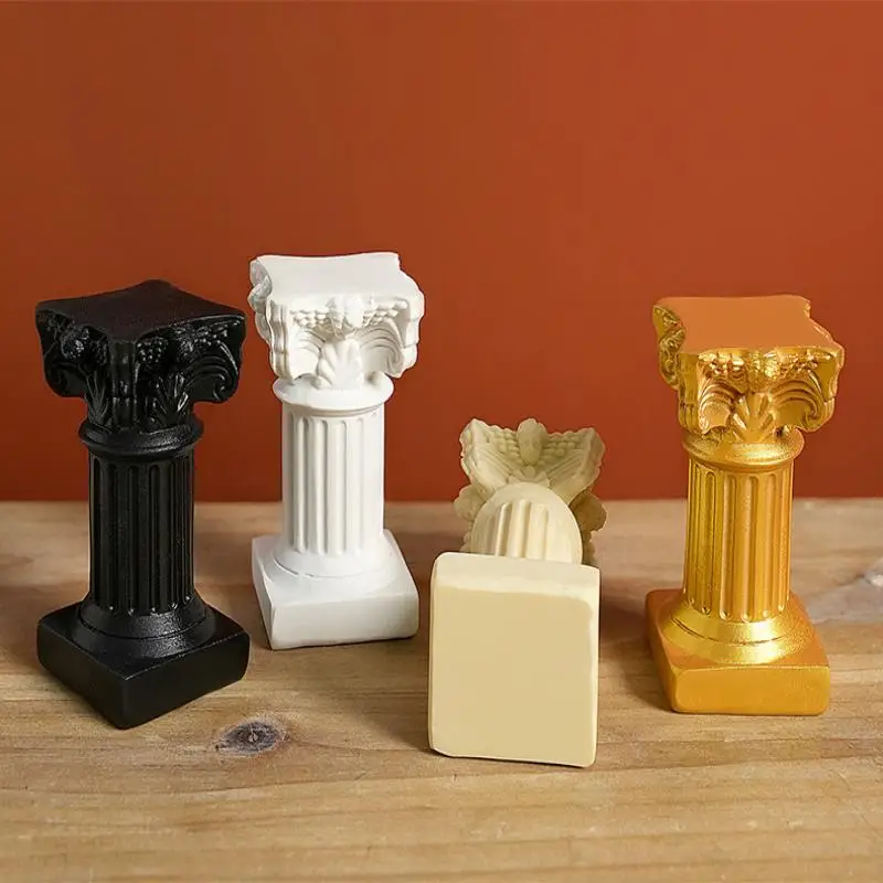 Roman Pillar Greek Column Statue Pedestal Candlestick Stand Figurine Sculpture Indoor Home Dinning Room Garden Scenery Decor