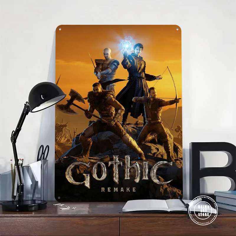 Gothic Remake Promotional Key Art 3D Printed Texture Poster Personalized Wall Art Retro Metal Tin Signs for Bedroom Decorations