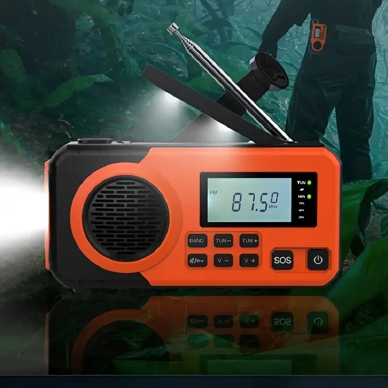 Solar Hand Crank Emergency Weather Radio,SW/AM/FM Portable Radio with 3 LED Flashlight 4000mAh Power Bank Cellphone Charger