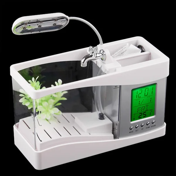Amaz Hot Sale Desktop Usb Mini Fish tank Aquarium With Running Water
