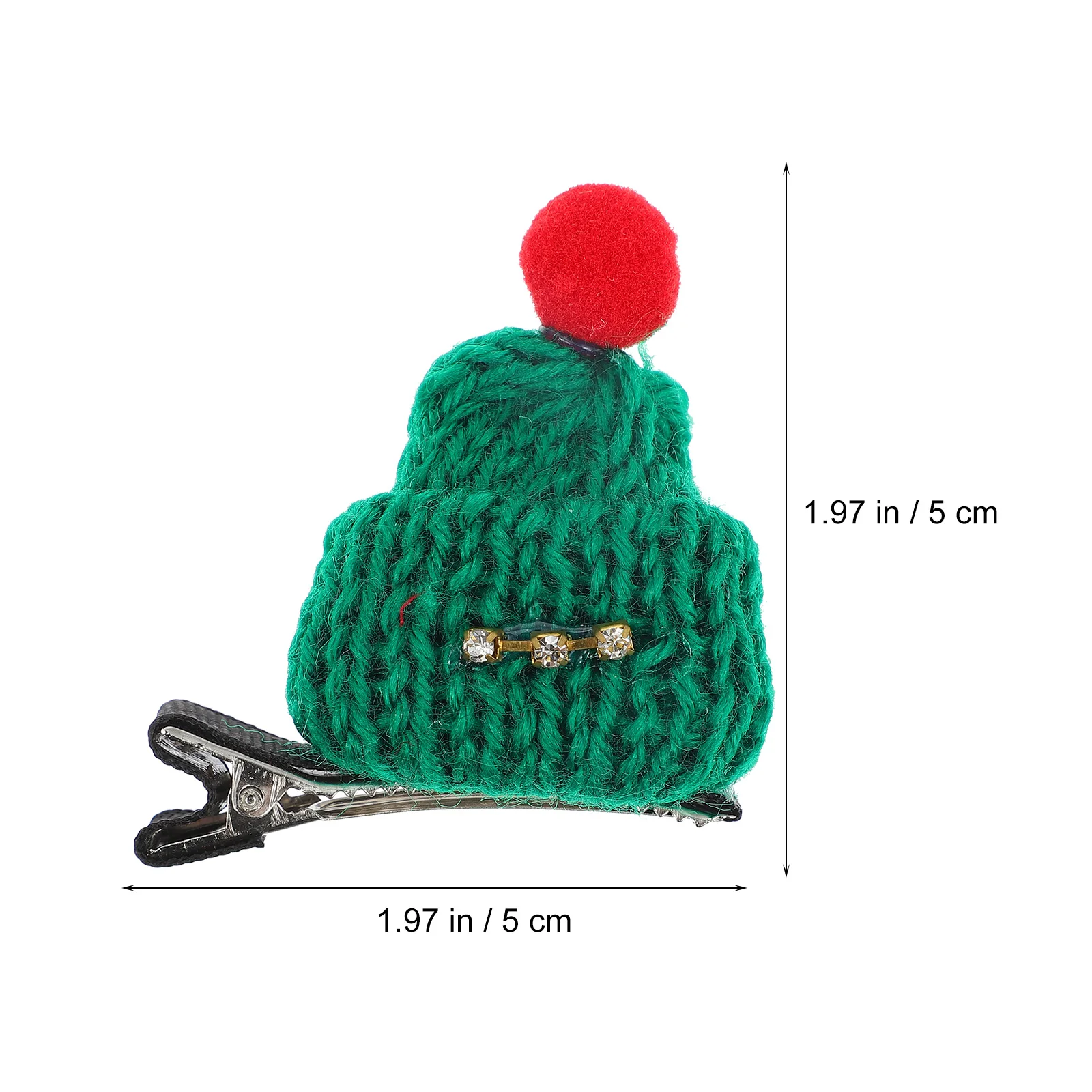 

12 Pcs Wool Hat Hair Clip Kids Accessories Girls Christmas Yarn Child Glitter Tree Ears Durable Safe Holiday Gift