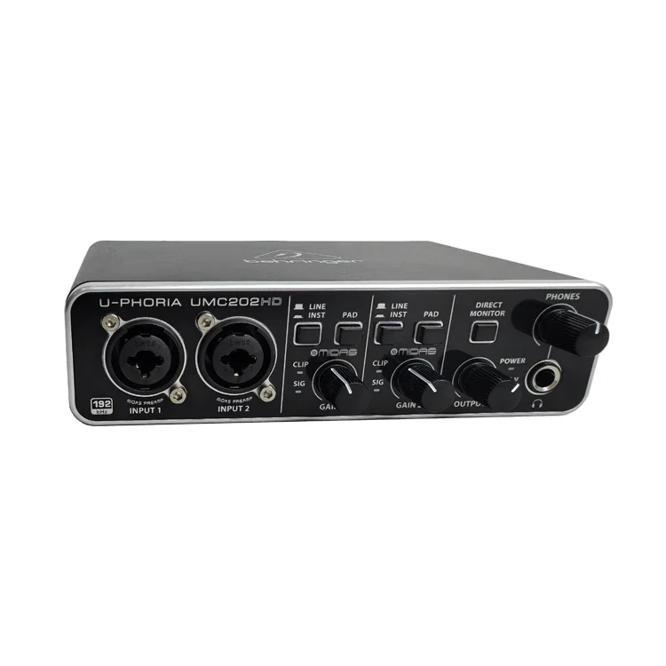 Behringer UMC202HD High-End USB External Audio Card Professional Live Streaming and Computer Recording Guitar for Phone