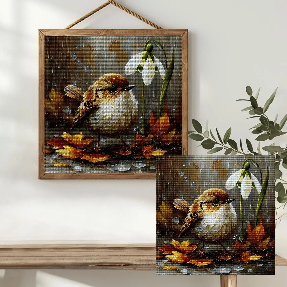 1 Stück 30x30 cm/11,8 Zoll Herbsttag Gestempeltes Kreuzstich-Set DIY-Kit 11/14/16CT DIY-Stickset DIY-Kreuzstich-Set – Detail 2
