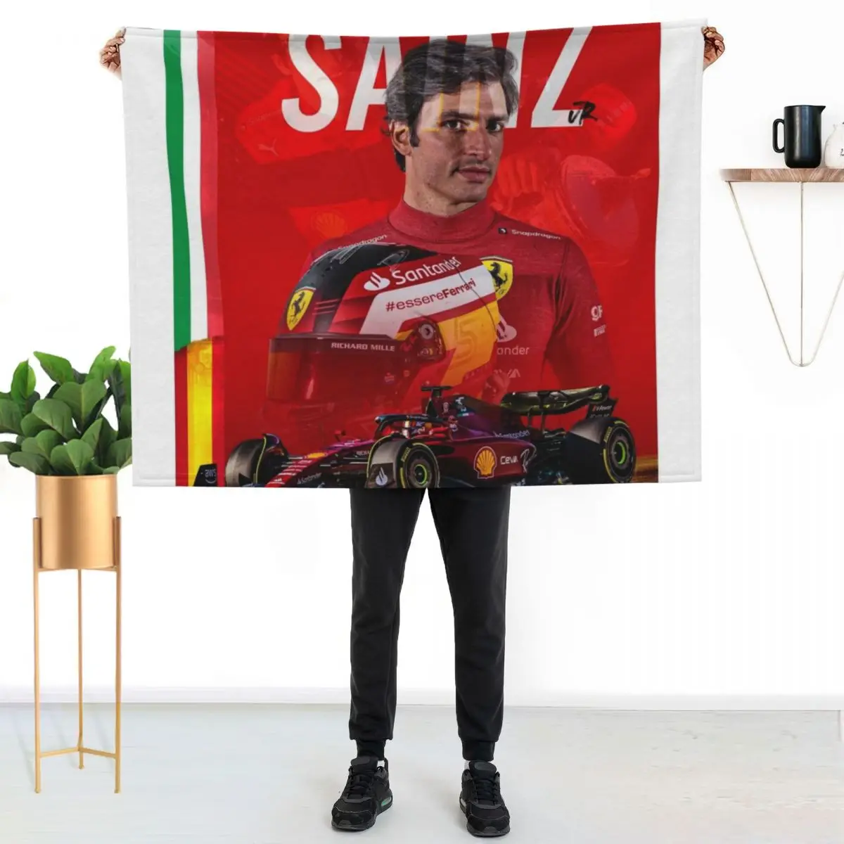 

Sainz 55 Throw Blanket Soft Sherpa Fleece Warm Blanket for Winter