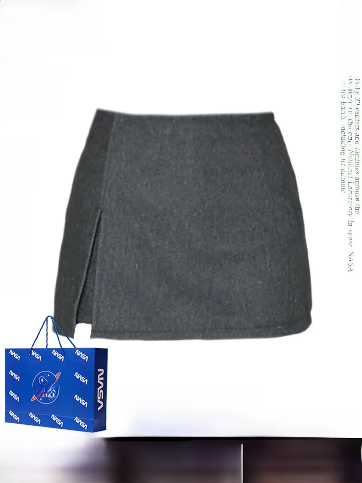 

Korean Design Double Layered High Waist Woolen Skirt Women's Autumn Winter Small Size A-Line f Body Skirt