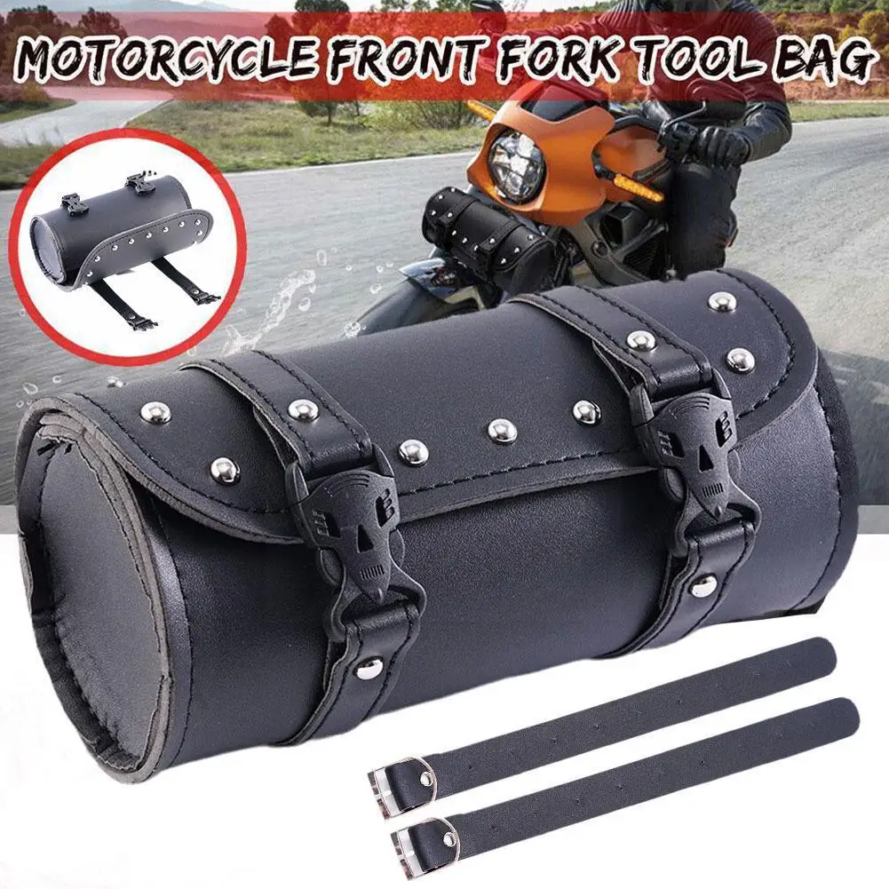 Universal Motorcycle Handlebar Bag Waterproof Pocket Capacity Storage Large Leather Bag Holder Tools Saddlebags T4I6