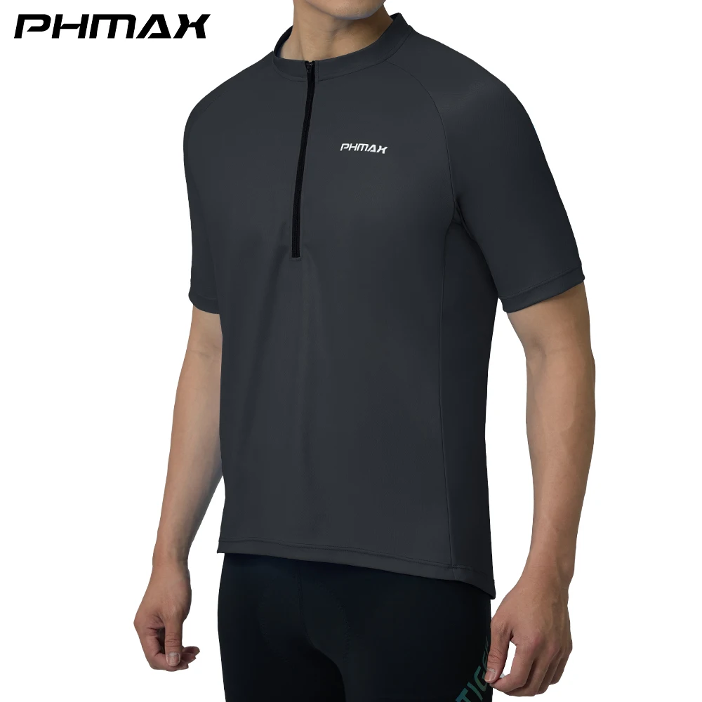 PHMAX Cycling Short Sleeve Shirt Men's Summer Cycling Clothing Breathable Shirt PO Shirt Quick-Dry Stretch Top Sportswear