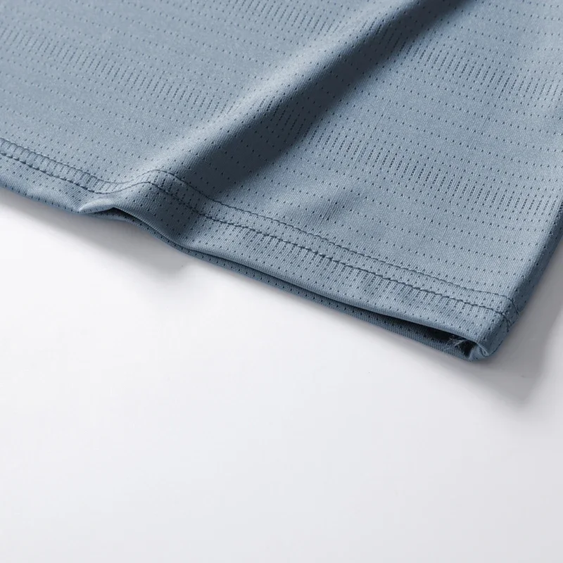 Camiseta para correr para hombre, camiseta fina de seda helada con estampado reflectante, camiseta de Fitness transpirable de manga corta de secado rápido