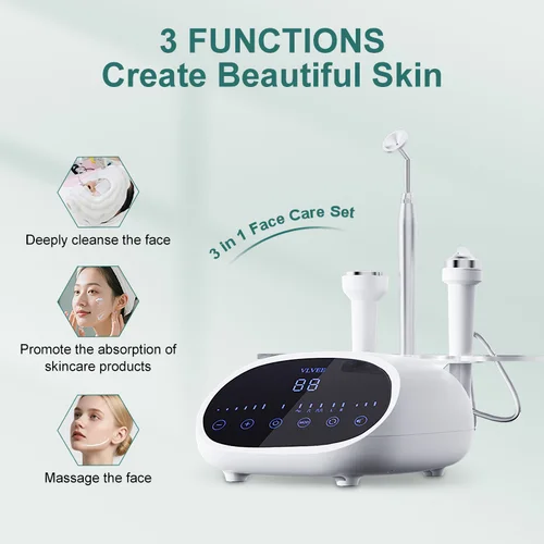 Imagen 2 del producto VLVEE 3 en 1 dispositivo de belleza de burbujas de oxígeno activo dispositivo de belleza de limpieza de burbujas faciales 3 niveles de velocidad de espuma limpieza profunda de poros