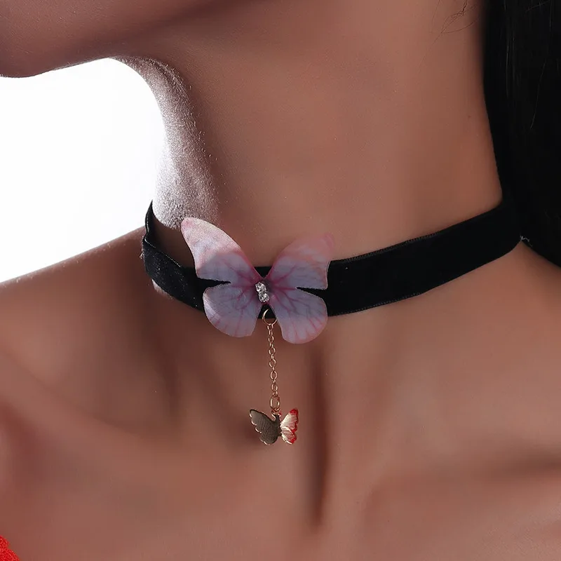 Aihua Sexy rote Samt-Choker-Halsketten für Frauen, Kristall-Herz-Halskette, Braut, Hochzeit, Party, Schmuck am Halskragen – Detail 18
