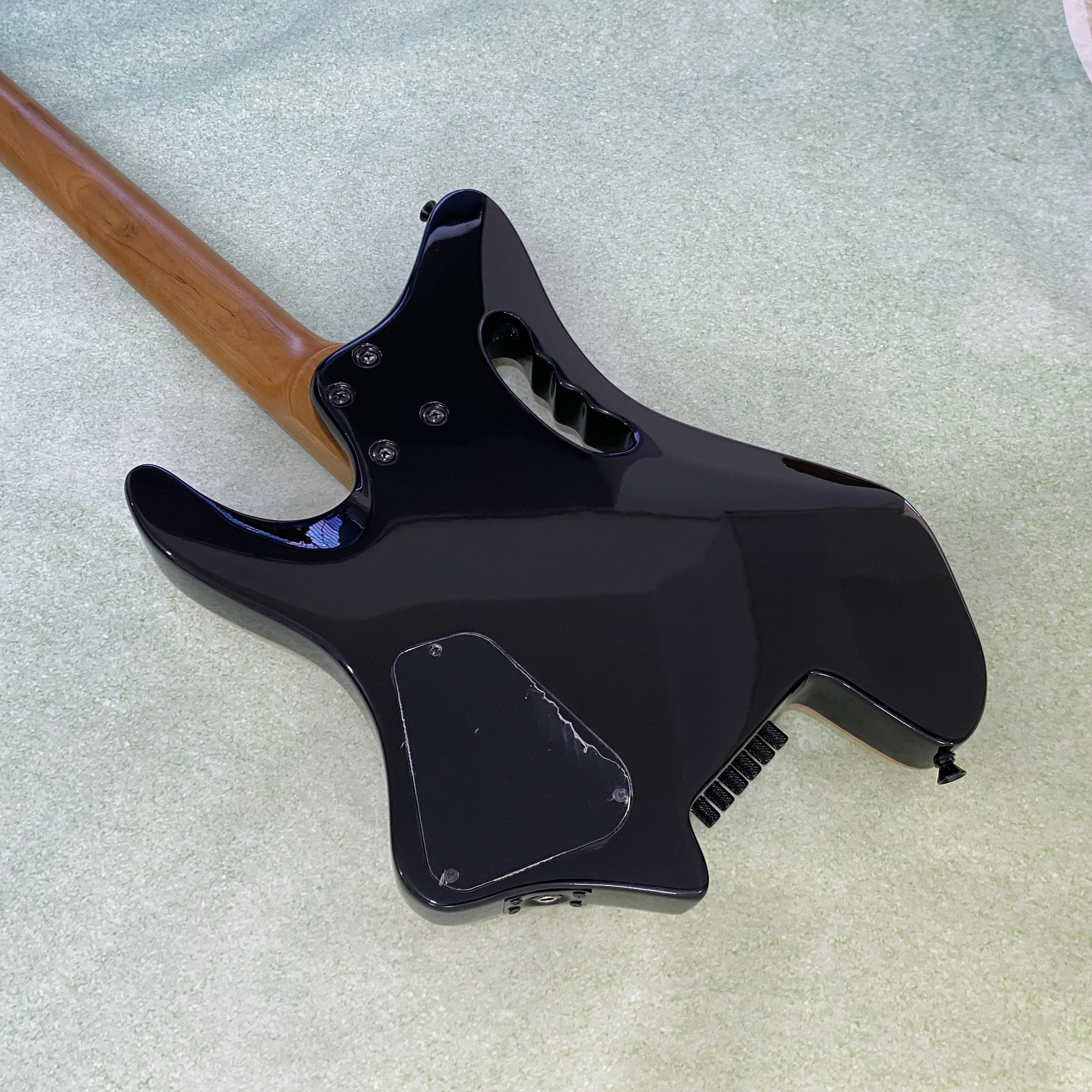 جيتار كهربائي بدون رأس من العلامة التجارية Vicers، جيتار سفر 24 فريتس 6 أوتار، لوحة أصابع من خشب الورد، جسم من خشب الزيزفون الصلب، شحن مجاني