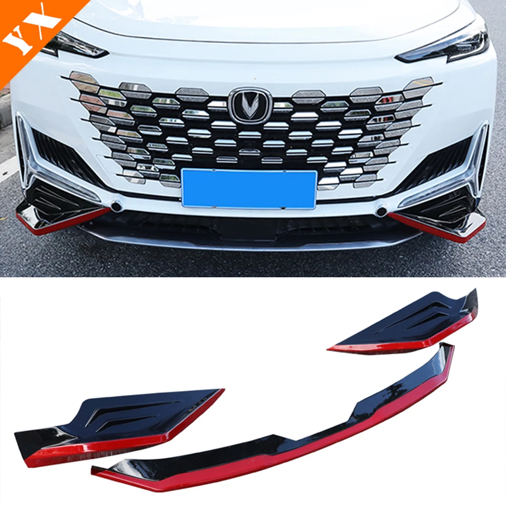 For Changan UNIK UNI-K Accessories 2021-2024 Carbon Trim Car Front Shovel Front Lip Front Bumper Protector Anti Hit Garnish