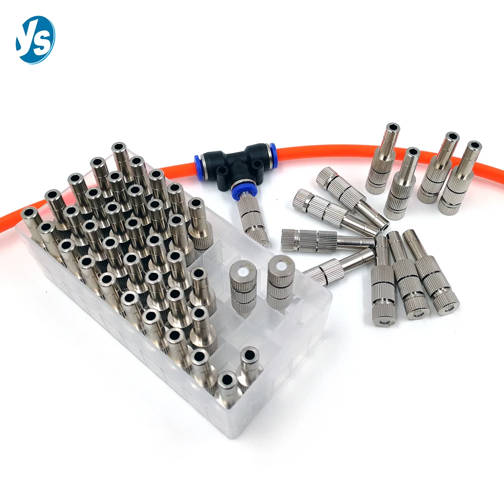 

6/8mmMetal Low Pressure Quick-connect Misting Nozzle With Filter 0.1/0.15/0.2/0.3/0.4/0.5/0.6mm Cooling Irrigation Sprayer