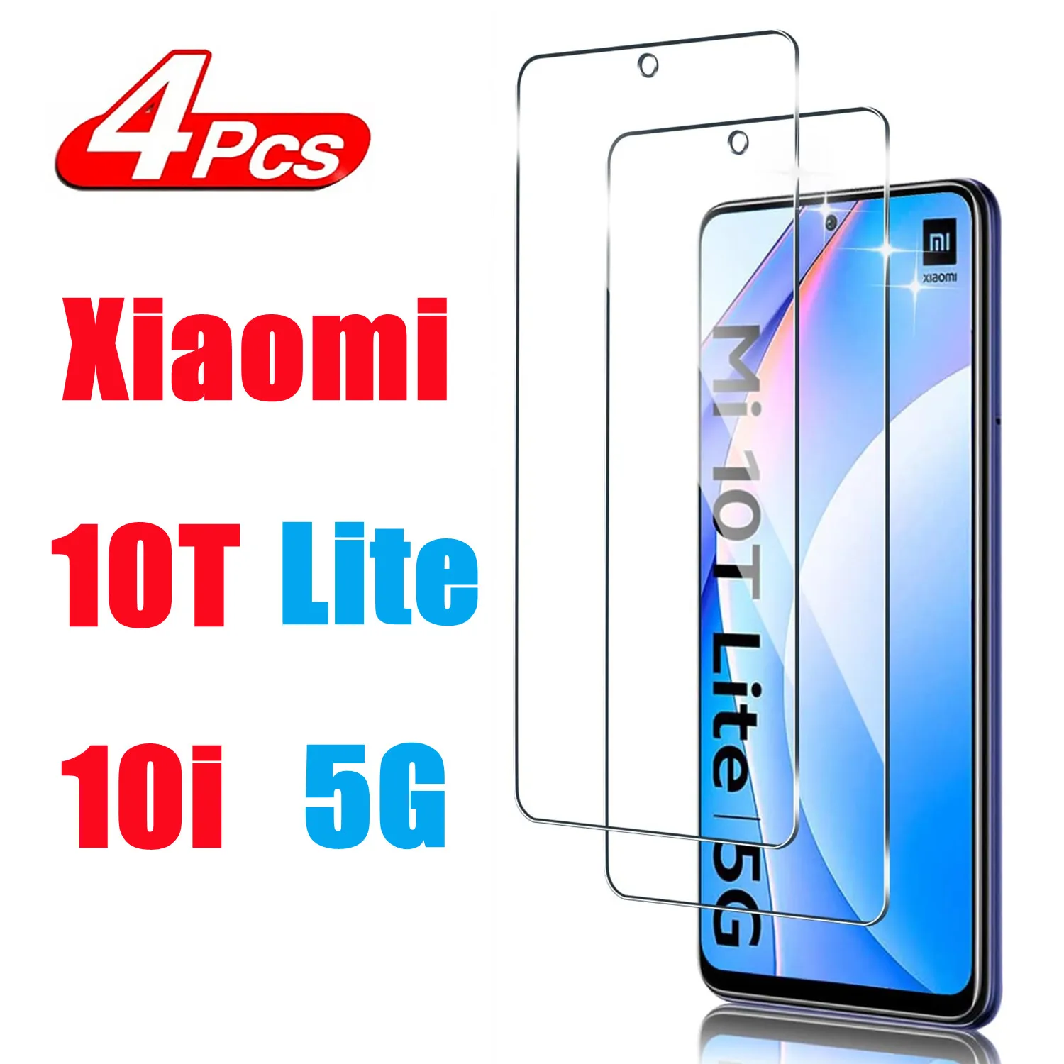 

1/4Pcs Tempered Glass For Xiaomi 10T Lite Xiaomi 10i 5G Full Glue Protection Glass