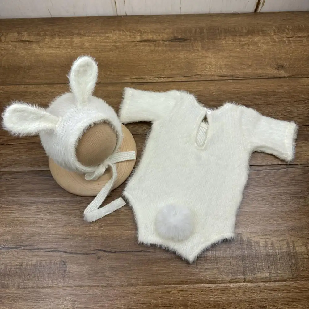 Photo-Ready Soft Knitted Newborn Photography Props Adorable Cosplay Rabbit Prop Lightweight Cute Knitted Outfit for Newborn