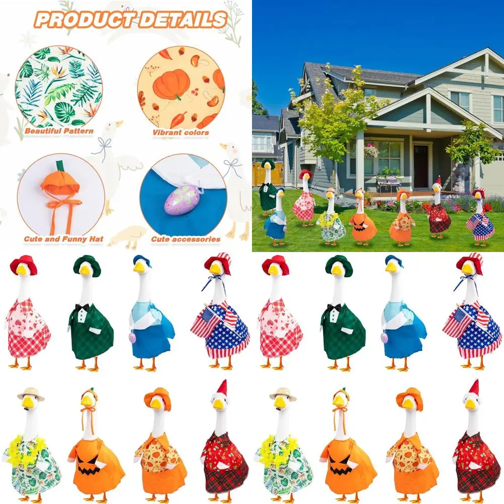 

Сезонные наряды на 23 цементных статуи: праздник, 4 июля, весна, лето, всесезонный декор для газона и патио