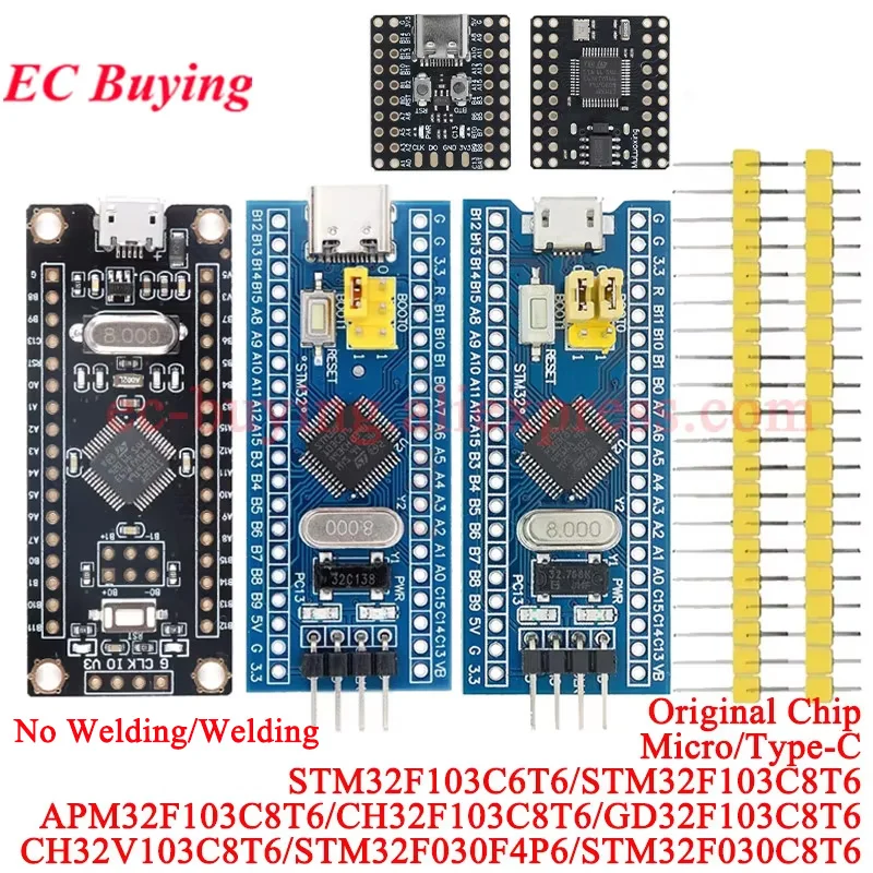 1-2 szt. STM32F103C6T6 STM32F103C8T6 CH32F103C8T6 APM32F103C8T6 CH32 ARM STM32 Minimalny System Rozwojowy Moduł Płytka Dla Arduino
