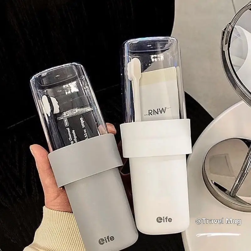 1Pcs Portable Toothbrush Cups With Lid Plastic Drinking Brushing Cups Outdoor Travel Anti Drop Toothbrush Holder Mouthwash Cups