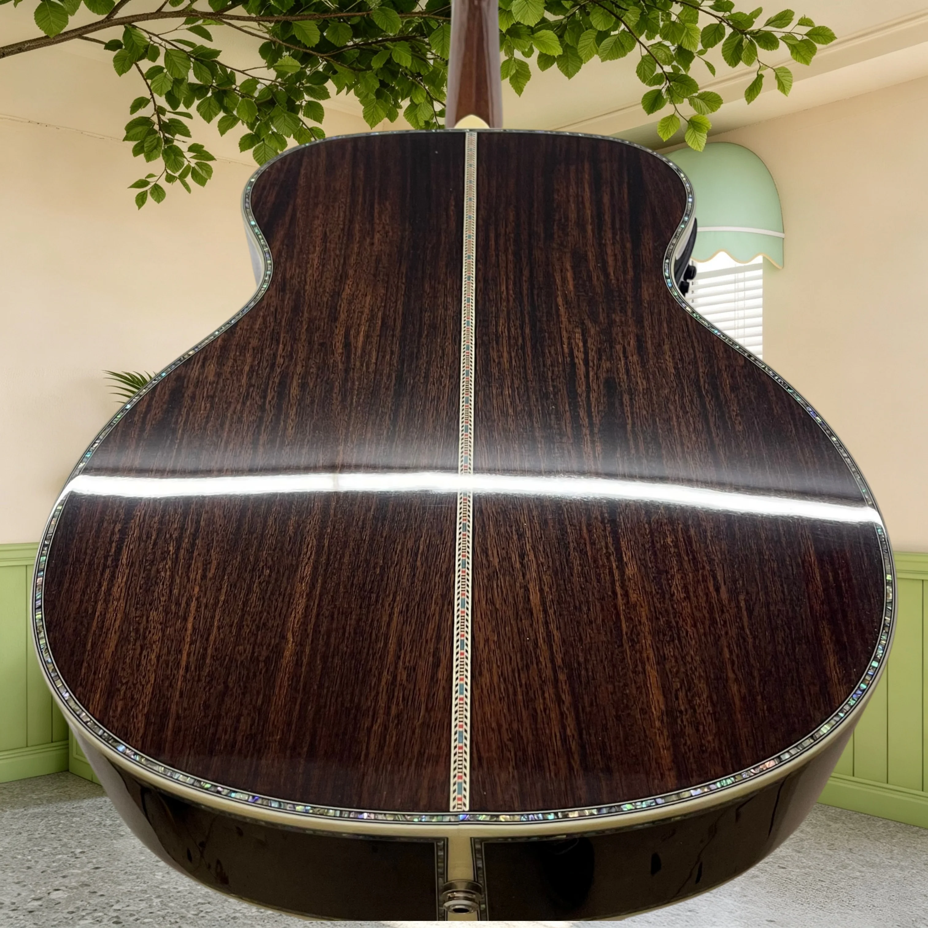 OM45 Black Grey Sunburst All Solid Acoustic Guitar Solid Spruce Top Rosewood Back Sides Black Pickguard Strumming Fingerstyle
