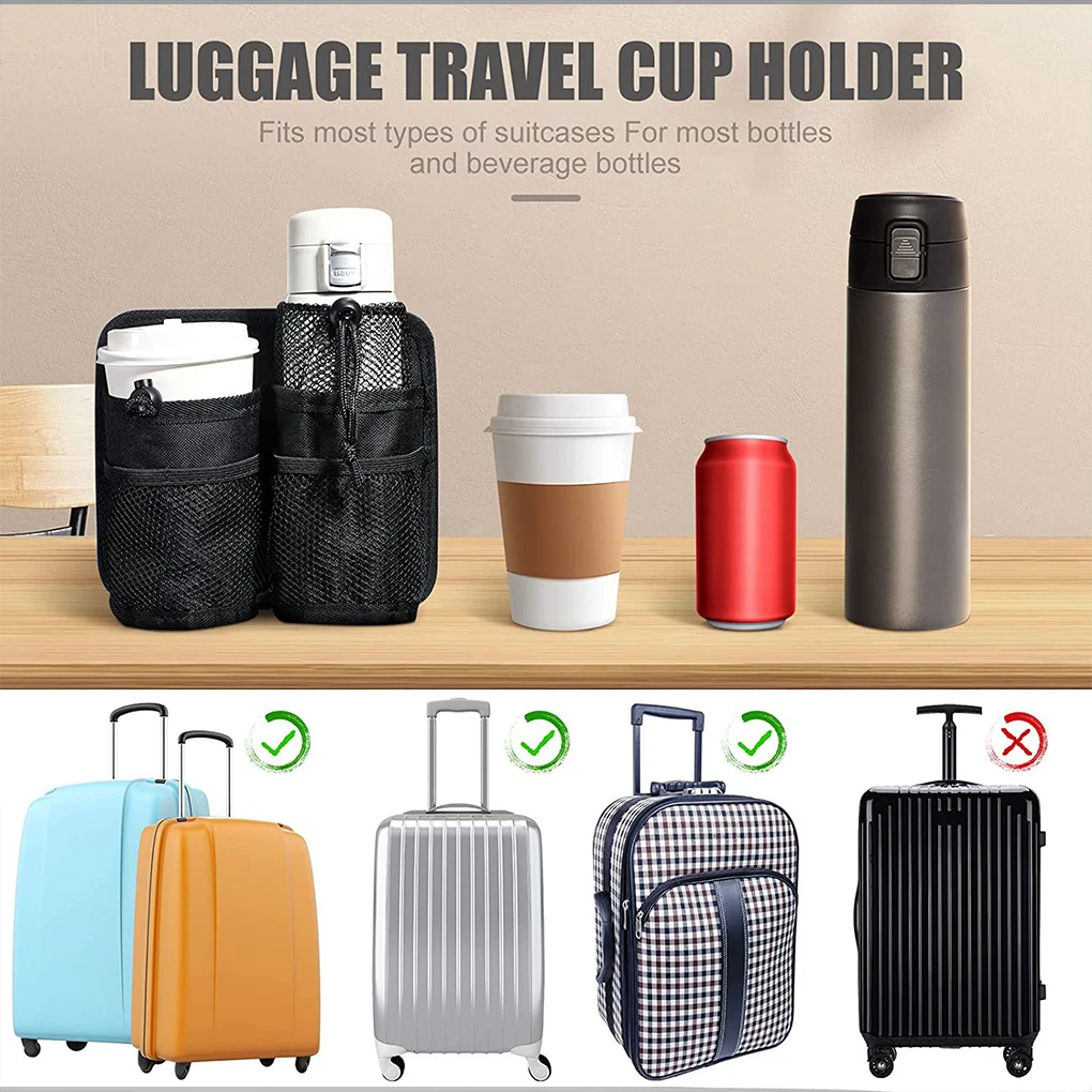 Luggage Cup Holders Coffee Mugs Cups Bottles Suitcase Drink Organizer Unisex Universal Traveler Bottle Man-carried Bag