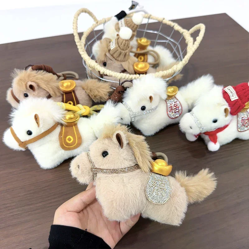 

Plush Keychain Toy Doll Bags Accessories Year Of The Horse Mascot Pony Ornament