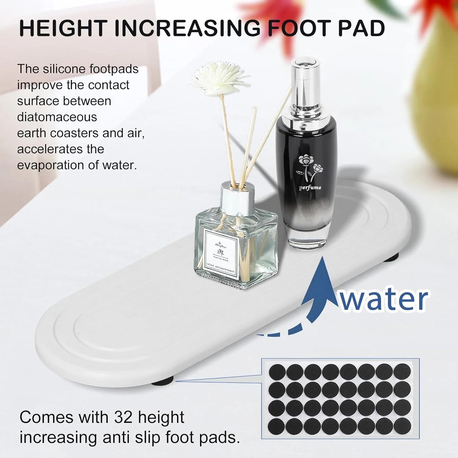 2PCS Water Absorbing Stone Tray, Fast Drying Diatomite Stone Sink Tray, Water Absorbent Diatomite Coasters, Stones Soap Trays fo