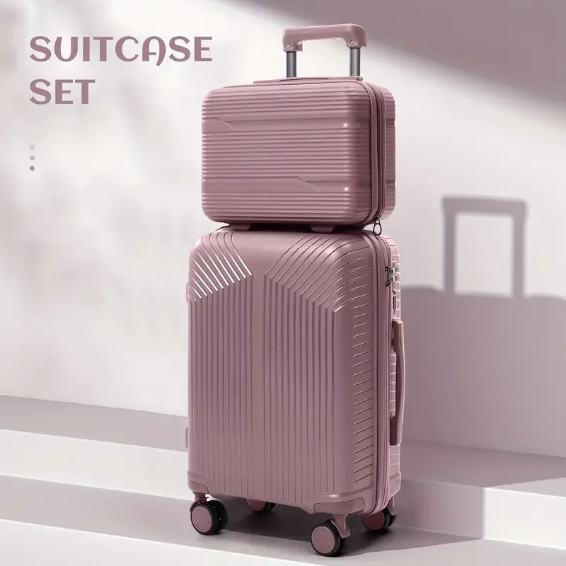 2024 New Durable13/20/28 Carry-On Suitcase - PP Material, Zippered & Password Lock, for Travel,Business Trip Cabin Luggege Trunk