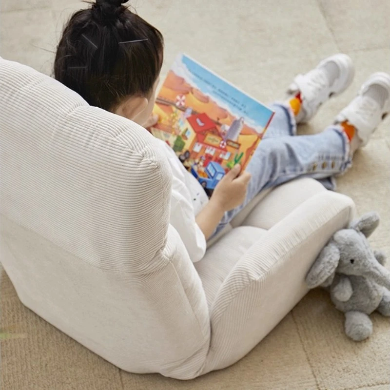to-Foldable Tatami Floor Chair Plush High-Back Lounger for Adults & Kids Skin-Friendly Velvet Chairs Versatile Balcony Seating-