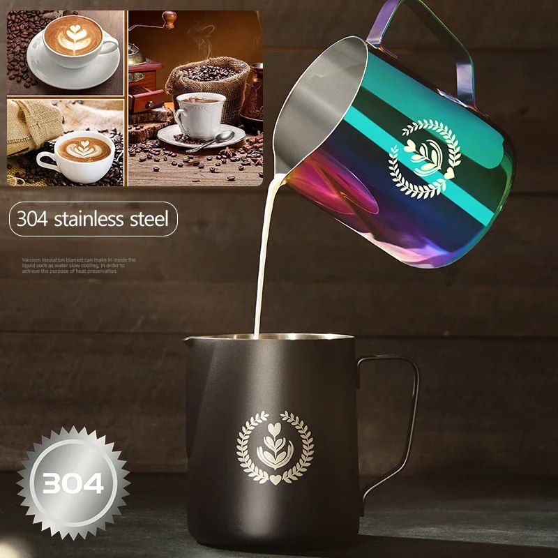 Brocca per schiuma di Latte per caffè in acciaio inossidabile 304 con bilancia Latte Steam Coffee accessori per caffè da cucina creativi specializzati