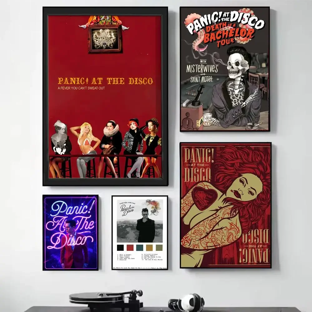 Band P-panic At The Disco Painting Calligraphy Self Adhesive Wall Art Waterproof Print For Bedroom Hallway Home Decor