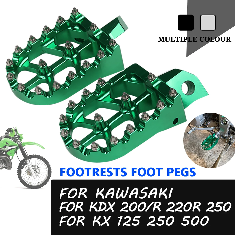 Motorcycle Footpegs Footrest Foot Pegs For Kawasaki KDX200 KDX220R KDX250 KX125 KX250 KX500 KDX 200 220 R 220R KX 250 125 500