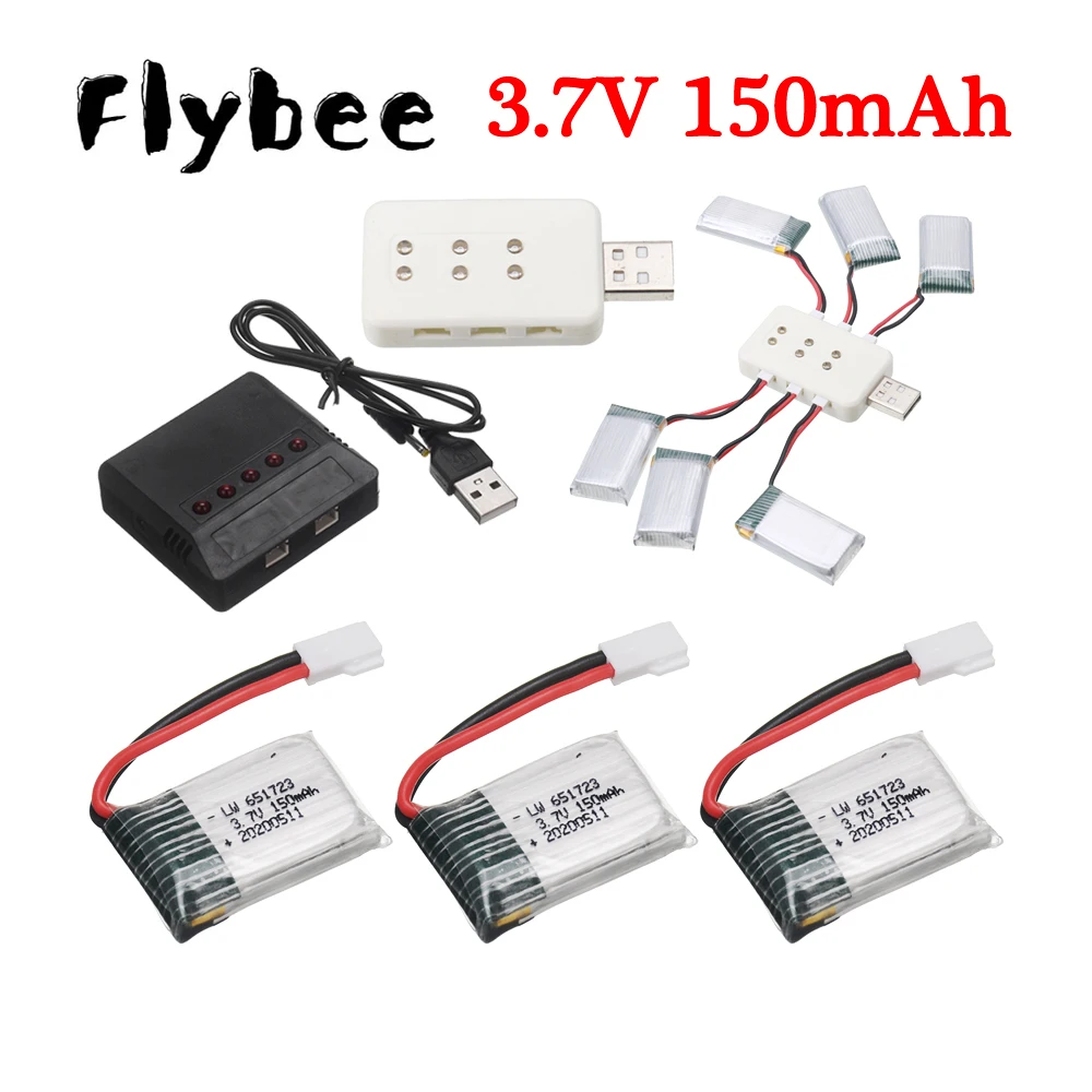 Batteria H8 3.7V 150mAH batteria Lipo con caricabatterie per H8 Syma x2 Nihui U207 Eachine E010 RC elicottero Drone accessori batteria