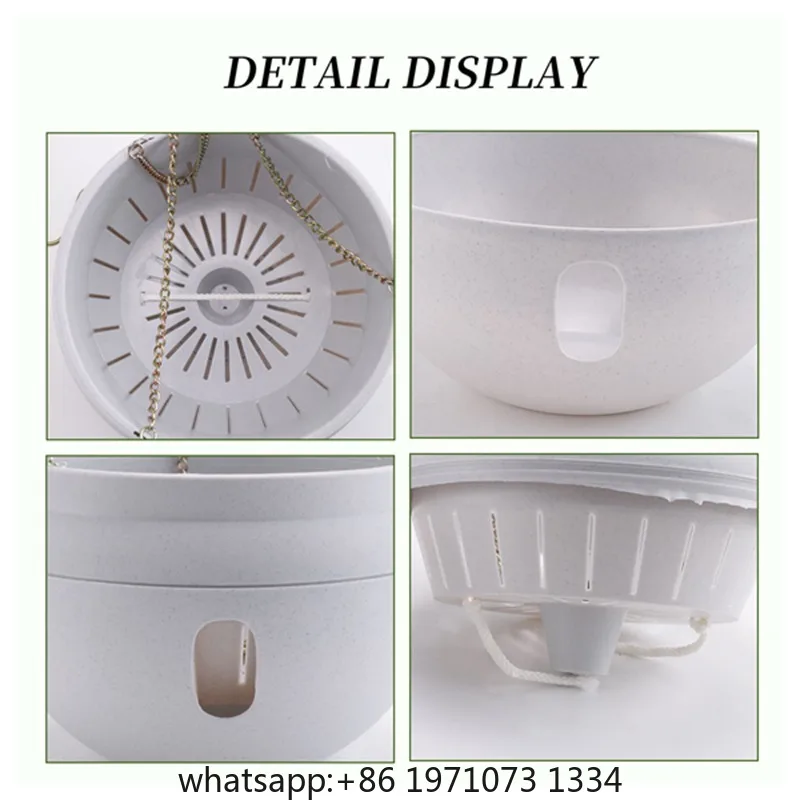T02C!-2Pcs Plastic Hanging Planter Self Watering Basket With Hooks, Hanging Flower Pot With Detachable Base